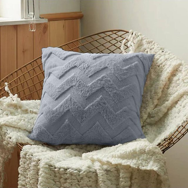 Feltree Soft 18x18 Pillowcase , Decorative Couch Rectangular Pillows Covers 18 Inch, Furry Fuzzy Cottages Throw Pillowcase