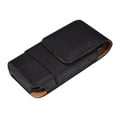 thumbnail image 4 of Compatible with iPhone 15 regular, iPhone 14,13,12,11 Regular with a thin cover on it. Vertical Black Leather Case with belt loops., 4 of 5