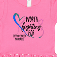 thumbnail image 3 of Inktastic Thyroid Cancer Awareness Pink, Blue, Teal Heart Ribbon Girls Toddler Dress, 3 of 4