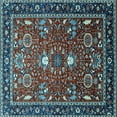 thumbnail image 1 of Ahgly Company Indoor Square Oriental Light Blue Industrial Area Rugs, 6' Square, 1 of 4