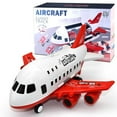 thumbnail image 6 of Aircraft Passenger Plane Carrier Kids Air Freighter Toy with 6 Vehicles for Kids Fire Fighting Trucks, 6 of 7