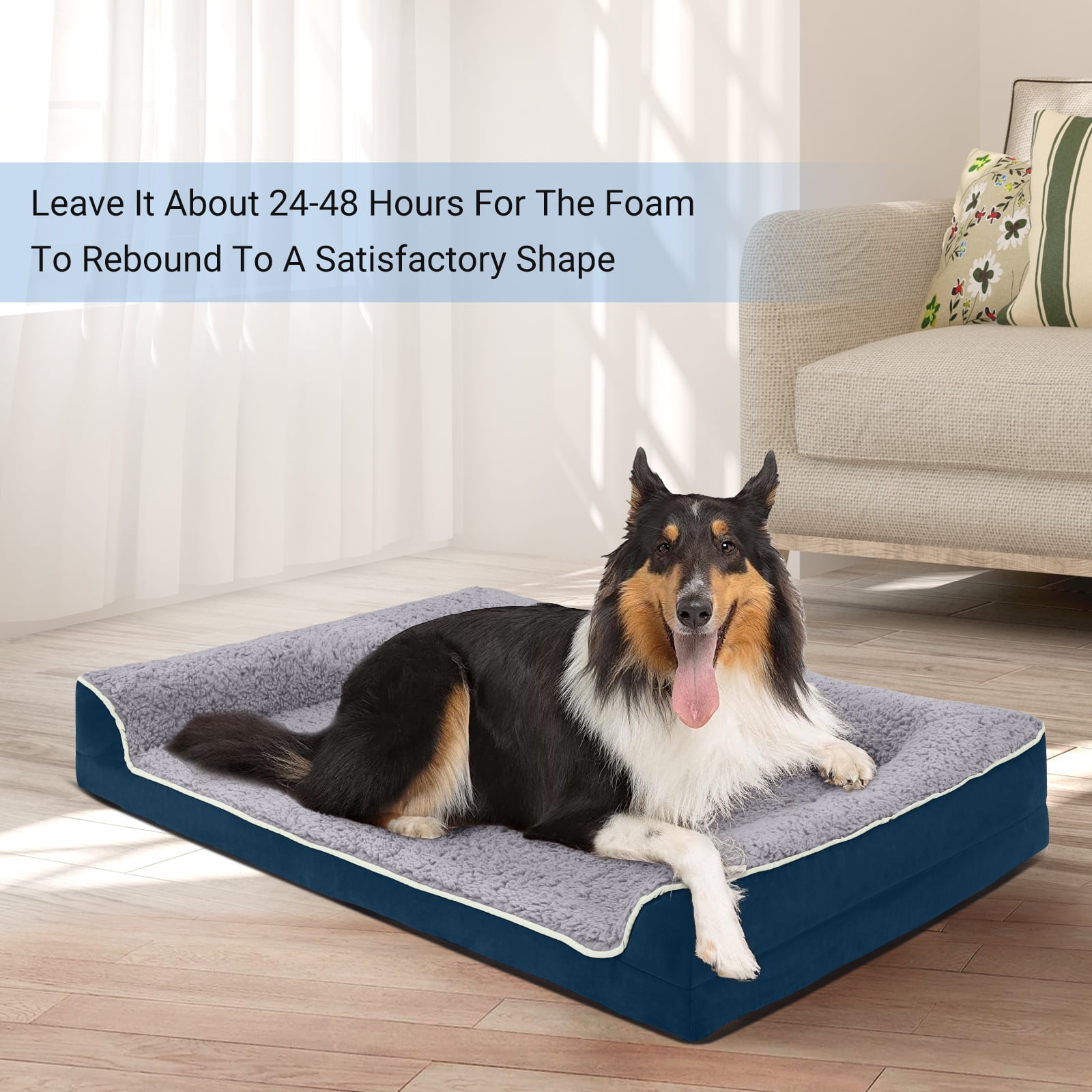 PayUSD Dog Bed for Large Medium Small Dogs Orthopedic Dog Sofa Bed Non Slip Pet Couch with Removable Washable Cover Supportive Egg Crate Foam S to XL