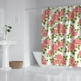 thumbnail image 2 of Tropical Flower Shower Curtain - Lush Leaves and Bright Blooms, Watercolor Artistic Print, 72x72 Inches, 2 of 5