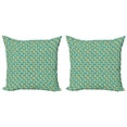 thumbnail image 1 of Ambesonne Colorful Throw Pillow Cover 2 Pack, Geometric Botany Pattern, 24", Multicolor, 1 of 2