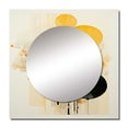 thumbnail image 2 of Designart "Seashell Sumi Asian Painting XI" Asian Square Mirror For Wall Decor - Large Yellow Square Printed Wall Mirror Art - Square Global Mirror - Wall Mounted Square Large Mirror, 2 of 5