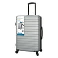 thumbnail image 4 of Protege Vacationer 24-Inch Checked Expandable Hardside Luggage With 360-Spinner Wheels and Divider Pockets, Silver, 4 of 14