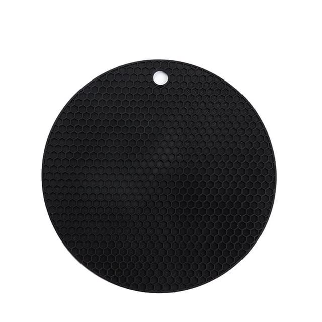 Bewildely Posavasos para platos y tazas, taza antideslizante para sala de estar, cocina, manteles individuales resistentes al calor, almohadillas Cocina y Comedor Negro