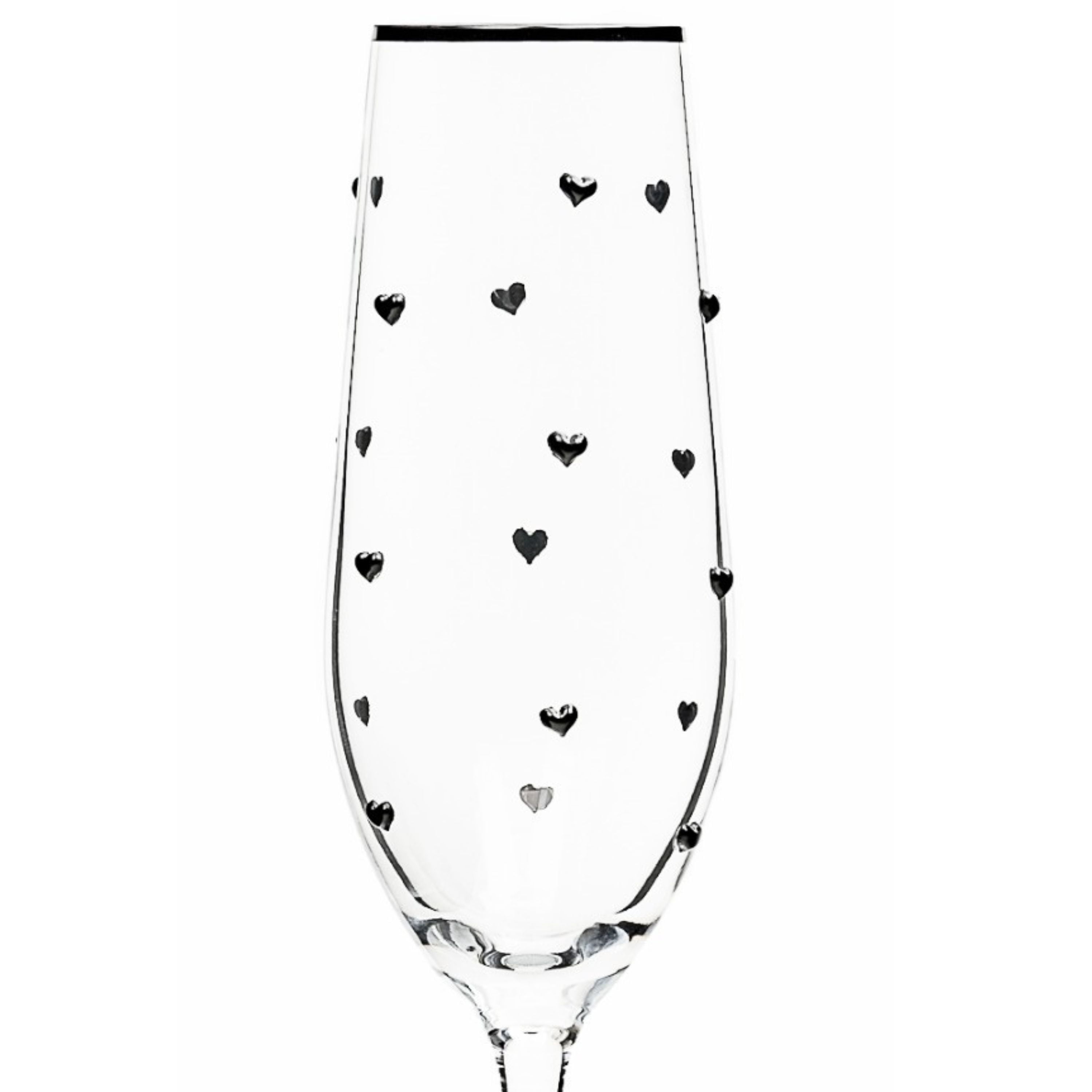 10 Strawberry Street Charming Heart t Glassware, Flute, Set of 4