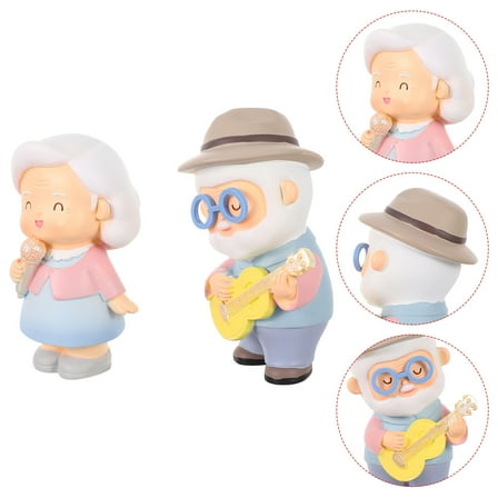 OUNONA  Elderly Couple Decoration Wedding Cake Topper Couples Bride