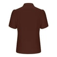 thumbnail image 5 of pstuiky Womens Shirts Short Sleeve Loose Casual Blouses Solid Tops Collared Short Sleeve Shirts with Button Basic Shirts for Women Up to 65% Off Brown L, 5 of 8