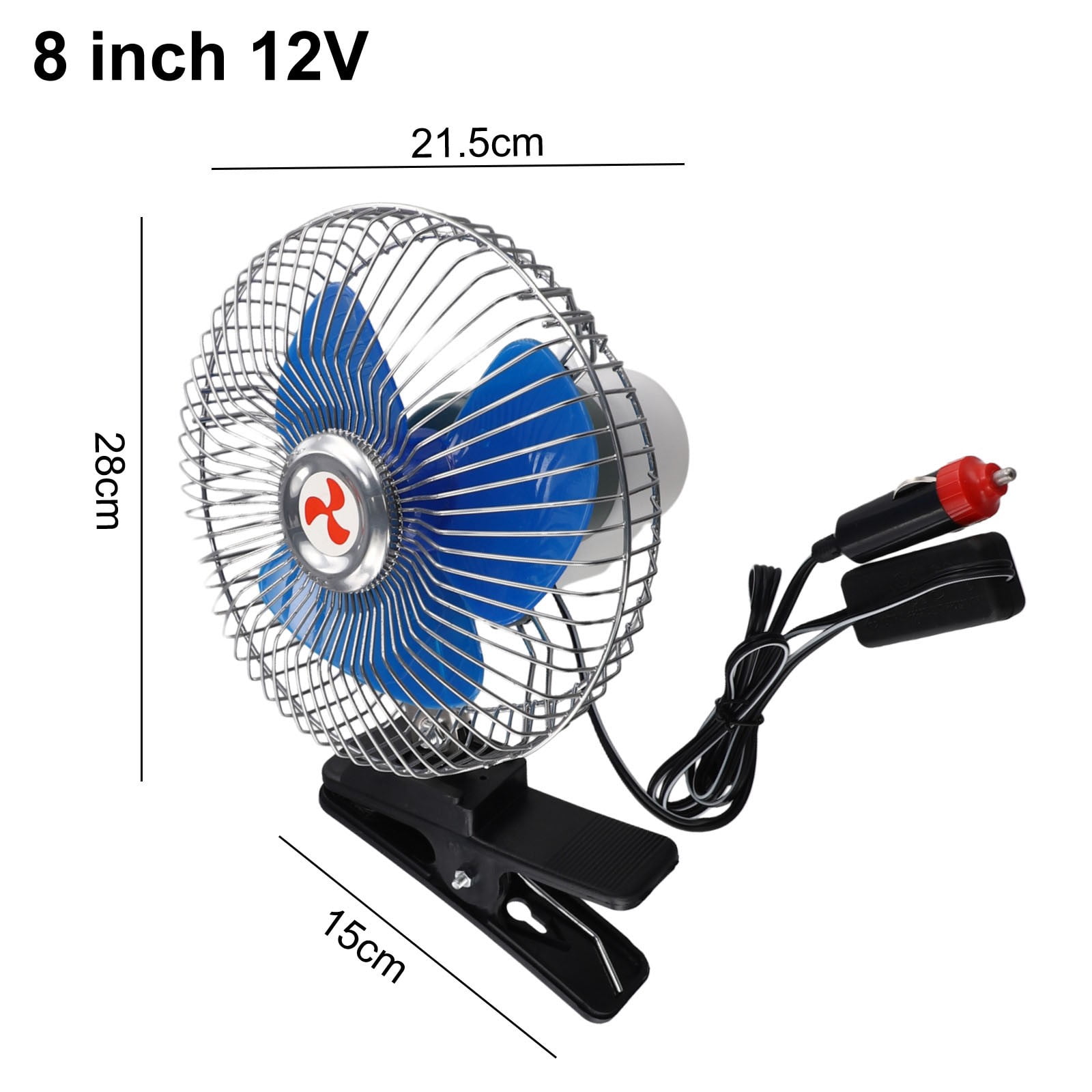 Huanke-12v24v Metal Car Fan Truck Shaking Head Electric Fan Silent Strong Wind Cooling