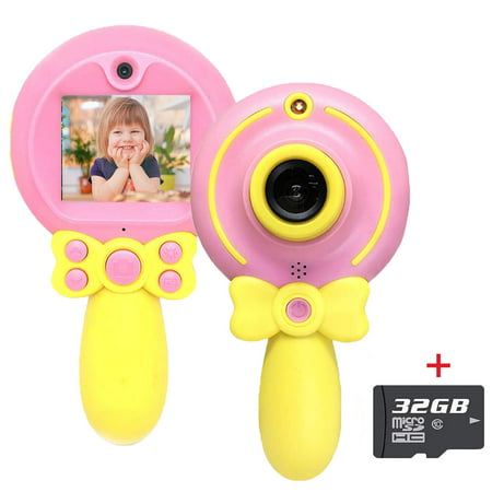 Amerteer Kids Camera Digital Front and Rear Selfie Cameras with 32GB SD Card, Toddler Video Recorder and Game Machine 2.0 in 5MP HD Magic Wand Toys Mini Camera for 3-8 Year Boys Girls Birthday