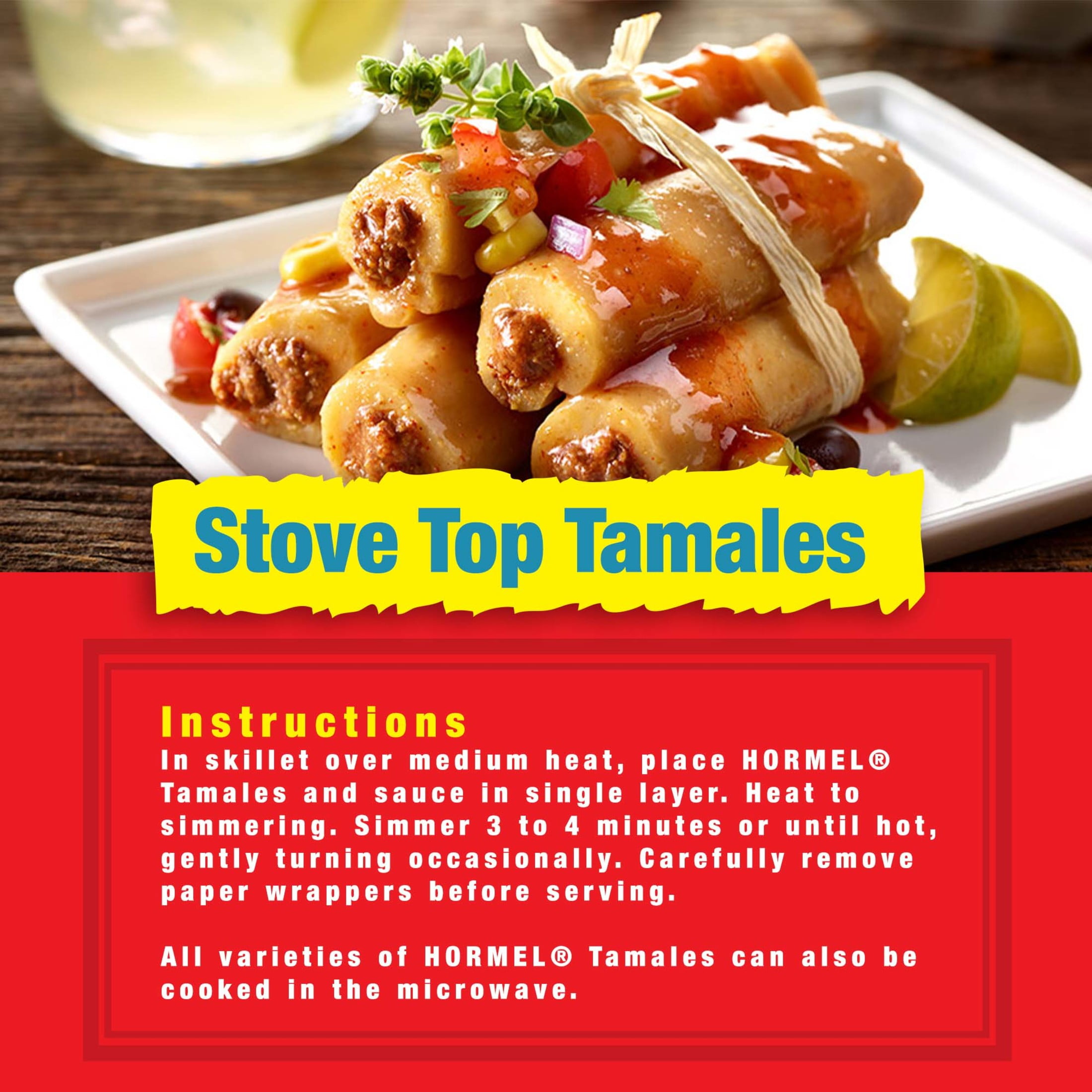 (4 pack) HORMEL Chicken Tamales, Shelf-Stable, 15 oz Steel Can