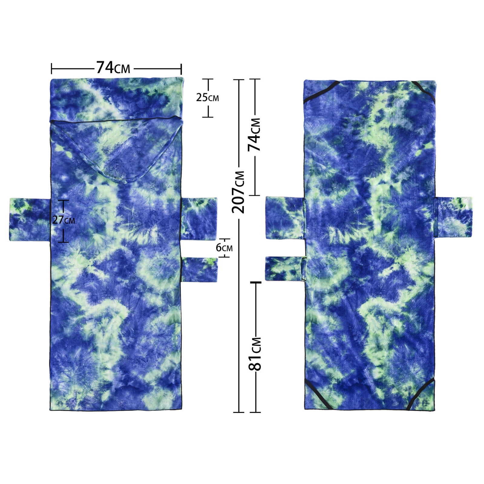FastXmas Beach Chair Towel, Microfiber Colorful Tie Dye Lounge Chair Cover with 3 Side Pockets, Quick Dry Chaise Lounge Cover Soft Thick Oversized Pool Towel for Outdoor Sunbathing Furniture(29"x82")