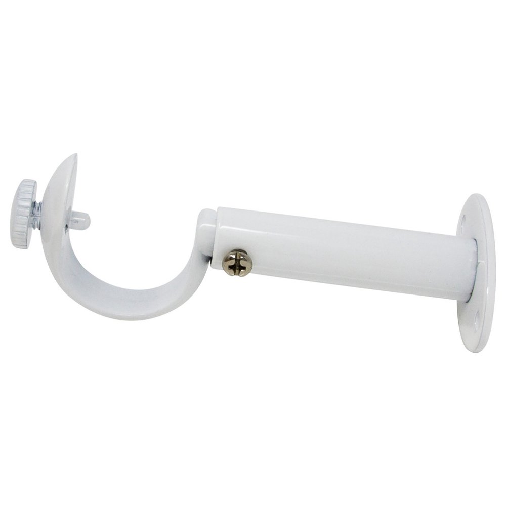 Urbanest Adjustable Curtain Rod Bracket, 1 1/8"1 1/4", Glossy White