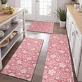 thumbnail image 2 of Pink Pioneer Flower and Paisley Pattern Kitchen Rugs Sets Of 3,Kitchen Runner Rugs Non Skid Washable,Decorative Kitchen Floor Mats for Kitchen,Sink,Laundry,17"x30"+ 17"x47" + 17"x59", 2 of 6
