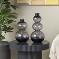 thumbnail image 2 of DecMode 14", 11"H Ombre Bubble Black Glass Vase, Set of 2, 2 of 11