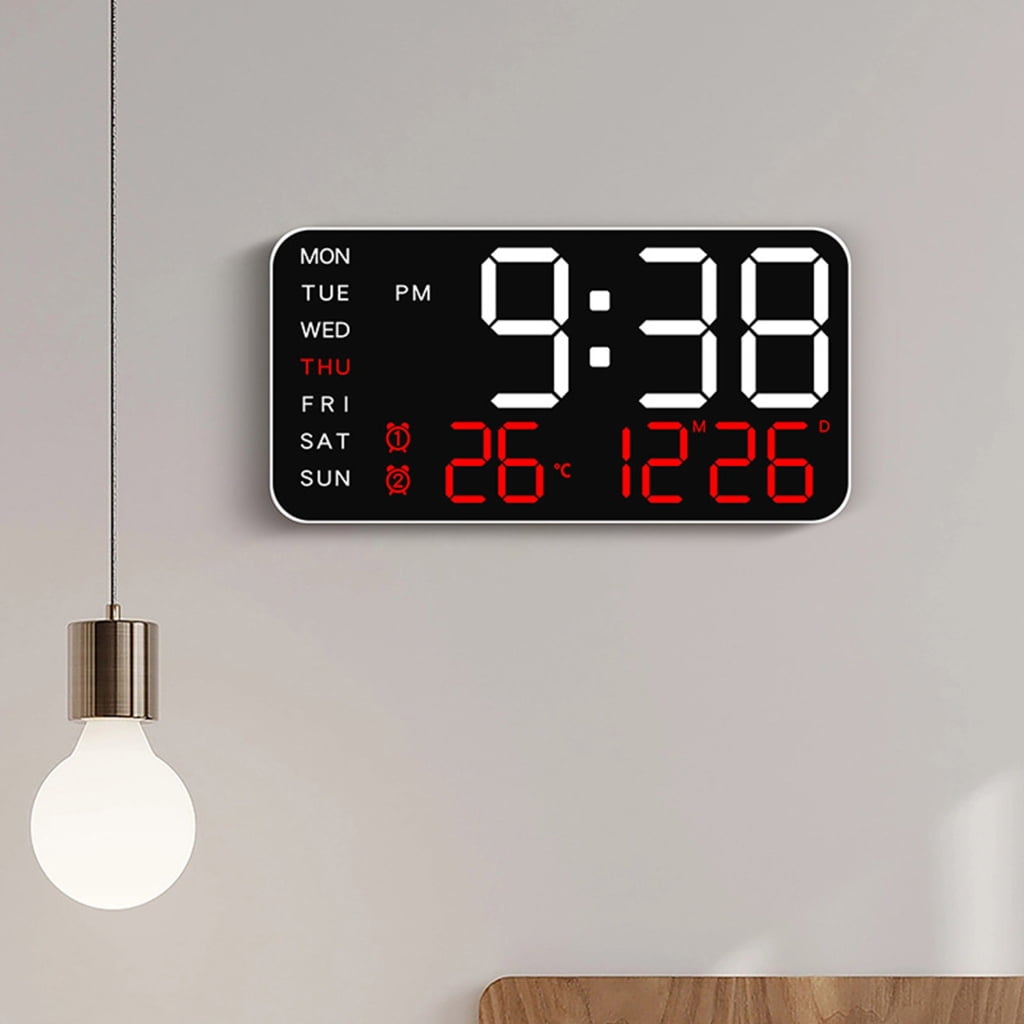 Modern LED Digital Clock With Calendar Week For Living Room Gym Timepieces