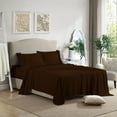 thumbnail image 2 of 4 Piece Ruffle Sheet Set, 2" Inch Ruffle Hem On Flat Sheet, 24 Inch Deep Pocket, 100% Egyptian Cotton, 800 TC, Full Size, Solid Chocolate, 2 of 4