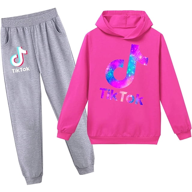 Tik Tok Pullover Hoodie Set Casual novedad sudadera 2 piezas moda Tik Tok ropa para niñas niños Xemadio WRMH-138-125