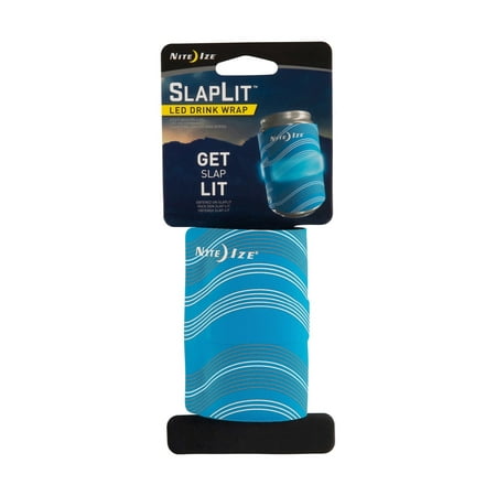 Nite Ize SlapLit LED Drink Wrap, Blue Insulated Reflective Glow or Flash