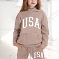 thumbnail image 2 of Huowey Children Kids Boys and Girls Long Sleeve Letter Printed Lightweight Hoodie Sweatshirts and Long Pants Set Outfit, 2 of 7
