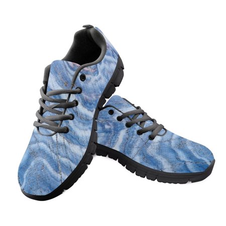 

Renewold Teen Lace Up Shoes Lightweight Unisex Blue Marble Print Sneakers Winter Hiking Comfy Breathable Lace Up Footwear Size 6 Road Running Shoes
