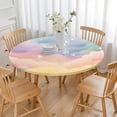 thumbnail image 3 of Soft Cloud Starry Scene Round Fitted Tablecloth with Elastic Edge,Dining Table Cover Waterproof,Outdoor Round Tablecloth for Camping,Dining,Indoor and Outdoor, 3 of 7