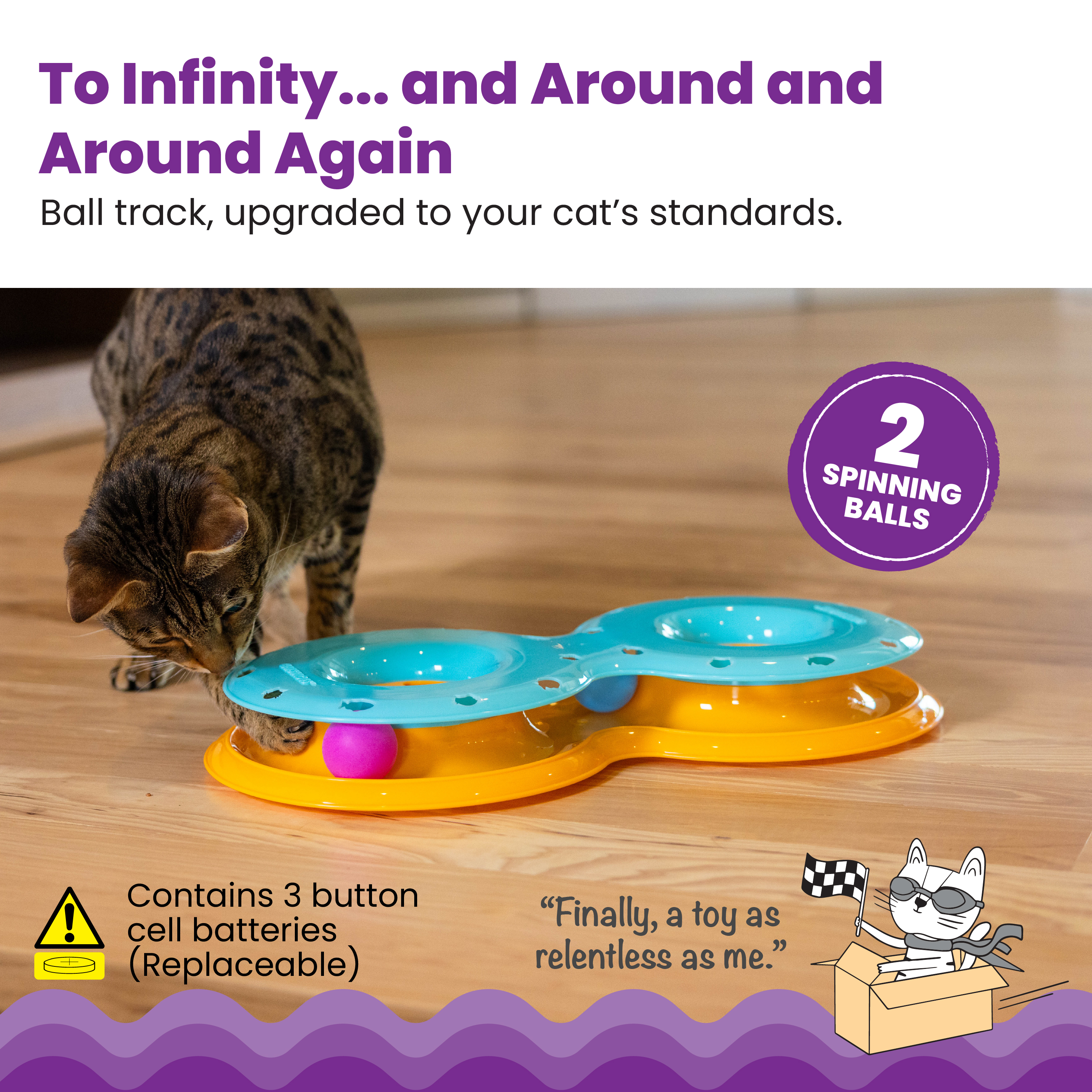 Catstages Meowsome Infinity Ball Track for Cats, Blue photo 2