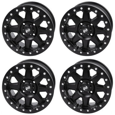 (4 Pack) 4/156 Tusk Uinta Beadlock Wheel 15X7 4.0   3.0 Matte Black For Kawasaki Teryx Krx 1000 Special Edition 2022-2023