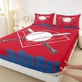 thumbnail image 4 of Erosebridal Boy Baseball Sport Bed Sheets, Red Blue Cartoon Theme King Sheets, 4-Piece, 4 of 5