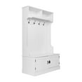 thumbnail image 2 of BizChair Double Door Coat Rack 2 Upper Storage Cubbies Storage Bench Hall Tree, 2 of 14