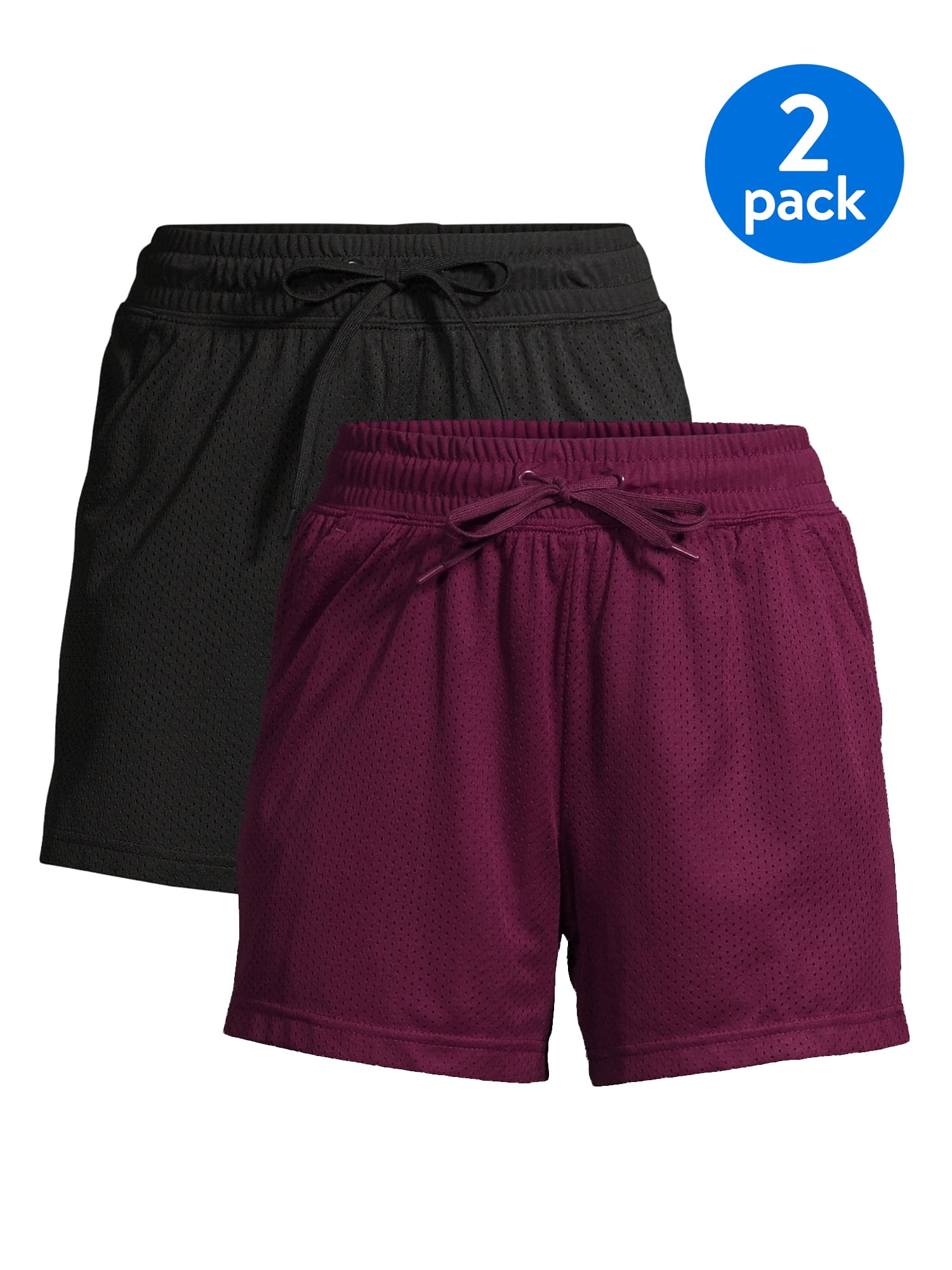 Athletic Works Gym Relaxed Fit Short (Women's), 4 Count, 2 Pack