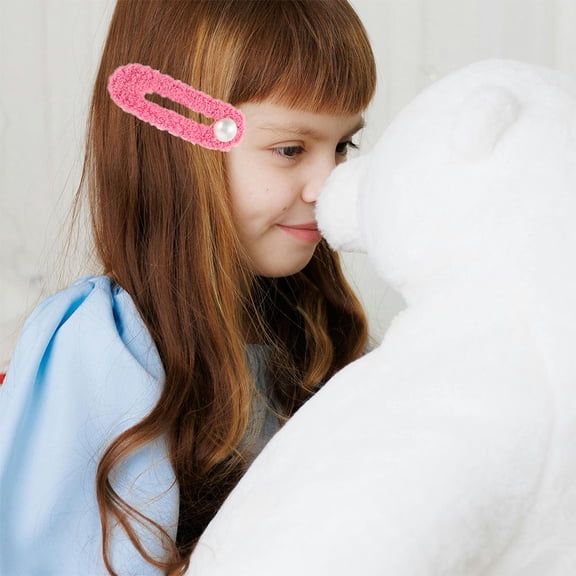 WEUVEB 2Pcs Vintage Hair Clips for Women Plush Hair Accessories Pink Duckbill Shape for Daily Life