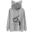 thumbnail image 1 of Pulls à Capuche pour Femmes PENGXAING Chat Imprimé Manches Longues Automne Hiver Chat à Capuche Sweat-Shirts Tops, 1 of 3