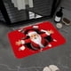 thumbnail image 3 of Alfombra lavable antideslizante de franela roja con diseño de Papá Noel para dormitorio, sala de estar y baño. I, 3 of 8