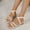 Beige, variant on Strappy Flat Sandals for Women 2025 Summer Solid Casual Cross Slingback Breathable Slip-on Shoes for Beach Holiday