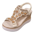 thumbnail image 5 of Espadrilles for Women Bohemian Rhinestone Beaded Wedge Sandals 2026 Summer Fashion Slingback Platform Heels Orange Size 9, 5 of 5