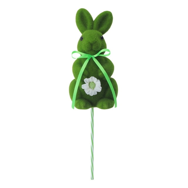 Jierger 8 Inch Artificial Flocked Bunny with Easter Decorations, Colorful Cute Figurines Serving As Spring Table Centerpieces, Versatile for Wedding, Birthday, Garden, Indoor and Outdoor Home Decor