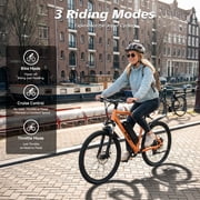 Electric Mountain Bicycle, 26 Tire E-Bike for Adults, 750W Peak Motor, 48V 7.8Ah Removable Battery, 7-Speed, UL2849, Front Suspension