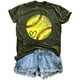 thumbnail image 1 of Mujeres Impreso Casual Top, Manga Corta Crew Cuello Blusa para la Primavera Y el Verano Desgaste, Ligero Imitación Algodón Moda Tee, 1 of 2