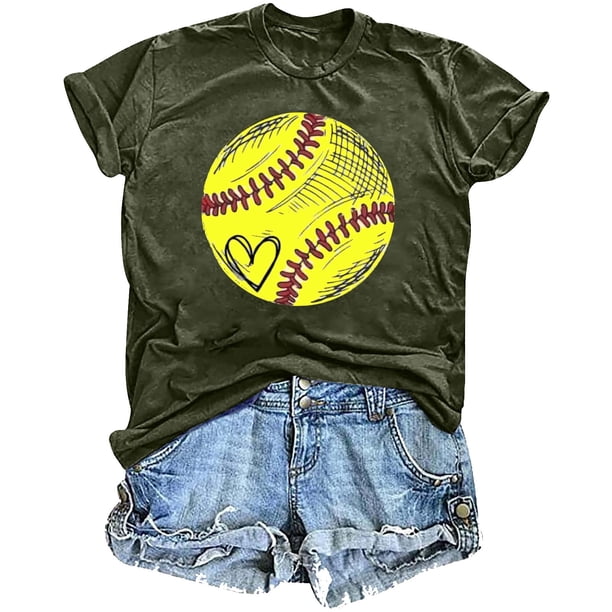 Mujeres Impreso Casual Top, Manga Corta Crew Cuello Blusa para la Primavera Y el Verano Desgaste, Ligero Imitación Algodón Moda Tee