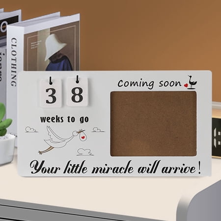 Ultrasound Picture Frame with Baby Countdown Weeks, Perfect Pregnancy Gift for Expectant Parents, Grandparents, and First-Time Moms