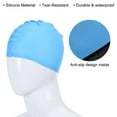 thumbnail image 5 of Unique Bargains Silicone Swim Caps Unisex NonSlip Pool Caps Waterproof Elastic Swimming Hats Light Blue 2 Pack, 5 of 5