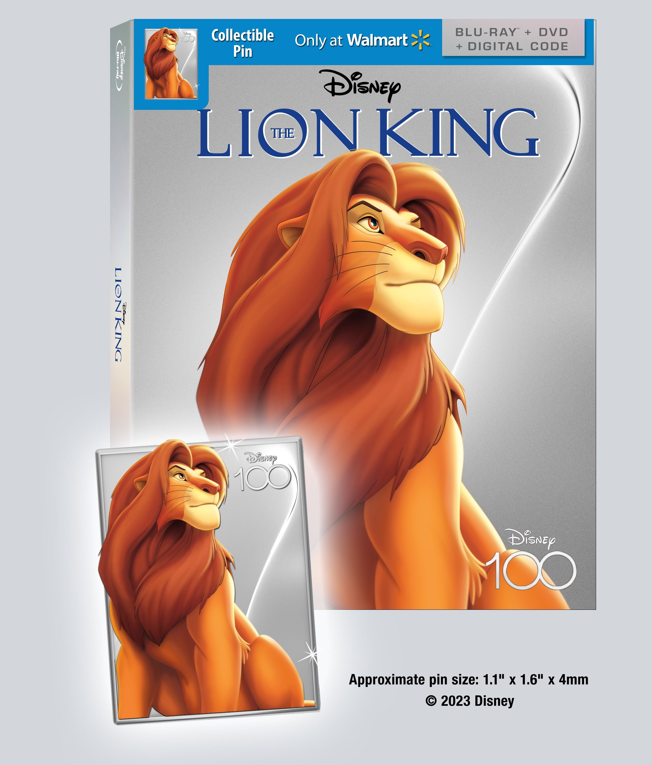 The Lion King - Disney100 Edition Walmart Exclusive (Blu-ray + DVD + Digital Code)