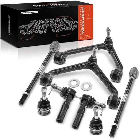 A-Premium 8Pcs Front Suspension Kit Upper Control Arm Ball Joint Tie Rod End Compatible with Dodge Ram 1500 2002 2003 2004 2005