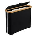 thumbnail image 2 of Ckraxd Foldable Toilet Paper Roll Storage Basket, Water-Repellent Tissue Box Organizer with Lid, Nonslip Grass Cloth Bathroom Storage Container, 2 of 6