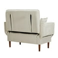 thumbnail image 6 of Canddidliike Convertible Upholstery Loveseat Modern Futon Sofa Bed w/Adjustable Angle in Beige, 6 of 8