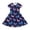 E Navy, variant on Little Girl Dresses Girls Dinosaur Print Short Sleeve Crew Neck Casual Dress Knee Length Playful Kids Summer Day Outfit Comfortable Twirl Pink 9 Years-10 Years