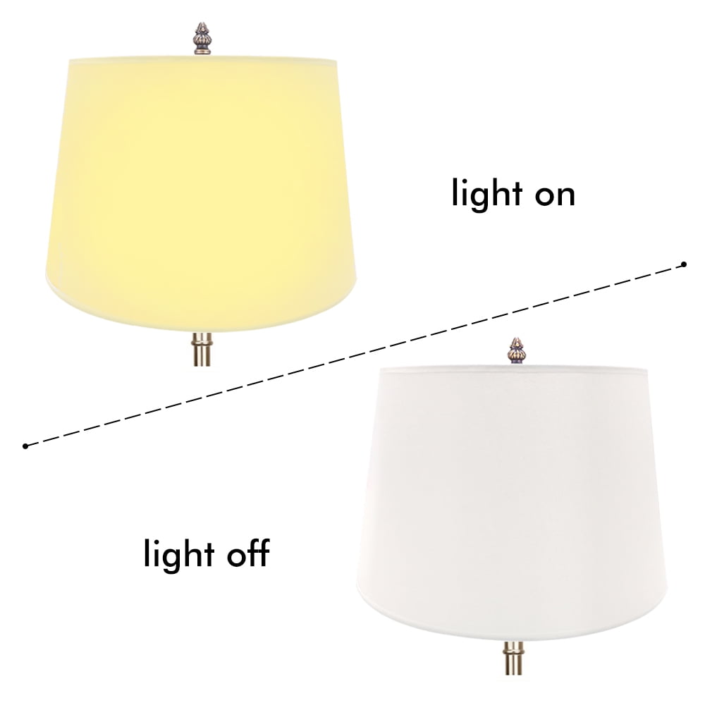 Medium Lamp Shades, White Barrel Lamp Shades for Table Lamps and Floor light, 9.8x11.8x7.8 Inch, Round Natural Linen Hand Crafted, Set of 2